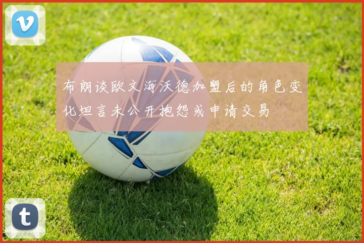 布朗谈欧文海沃德加盟后的角色变化坦言未公开抱怨或申请交易